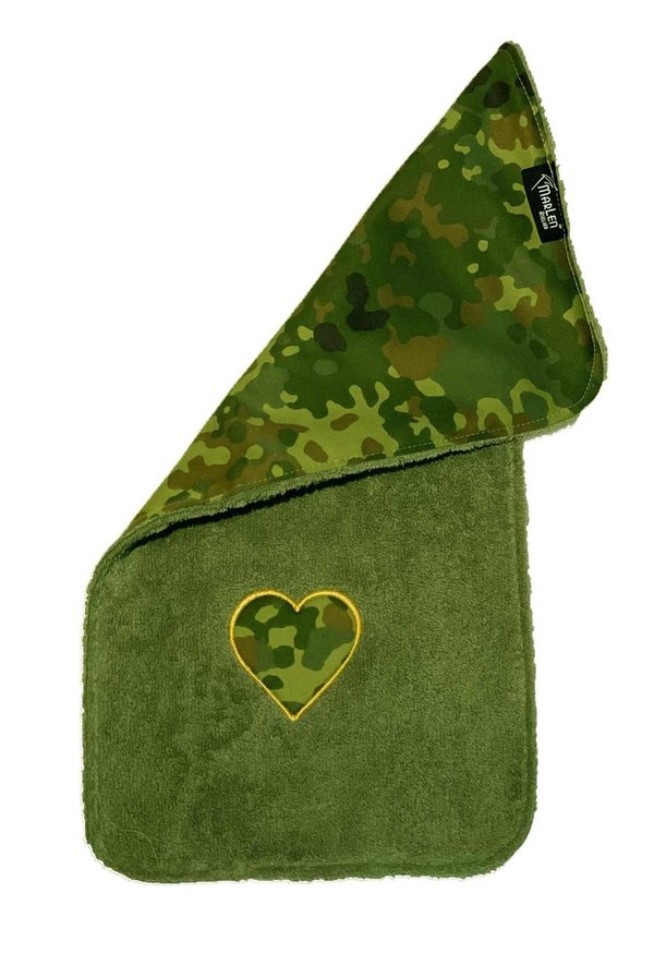 Schultertuch Military Look / Herz Camouflage / Military Grün